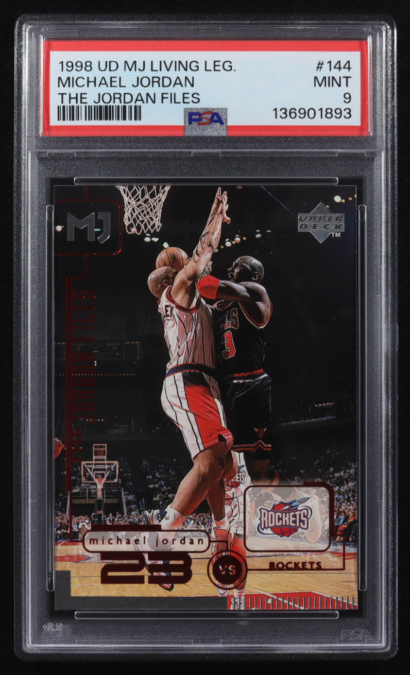 Michael Jordan 1998 Upper Deck Michael Jordan Living Legend #144 JF/Houston (PSA 9) at PristineAuction.com Michael Jordan 1998 Upper Deck Michael Jordan Living Legend #144 JF/Houston (PSA 9) at PristineAuction.com