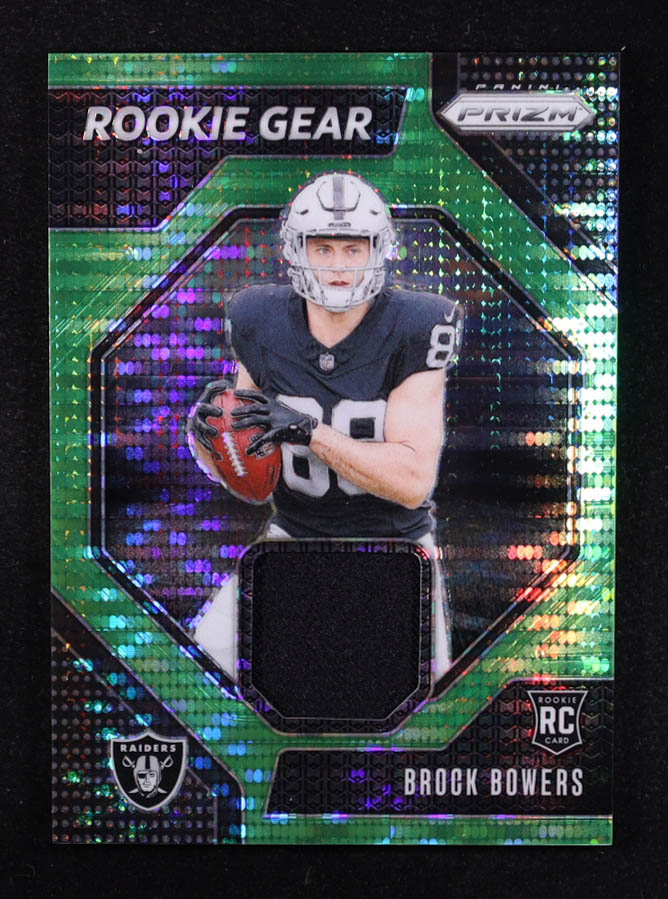 Brock Bowers 2024 Panini Prizm Rookie Gear #RG-BBS at PristineAuction.com Brock Bowers 2024 Panini Prizm Rookie Gear #RG-BBS at PristineAuction.com