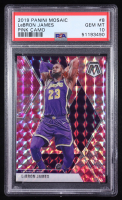 LeBron James 2019-20 Panini Mosaic Mosaic Pink Camo #8 (PSA 10) at PristineAuction.com