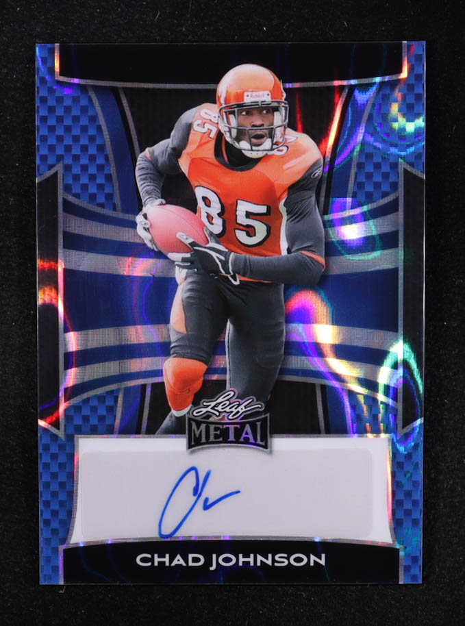 Chad Johnson 2025 Leaf Metal Autographs Lava Blue #BACJ1 #3/12 at PristineAuction.com Chad Johnson 2025 Leaf Metal Autographs Lava Blue #BACJ1 #3/12 at PristineAuction.com