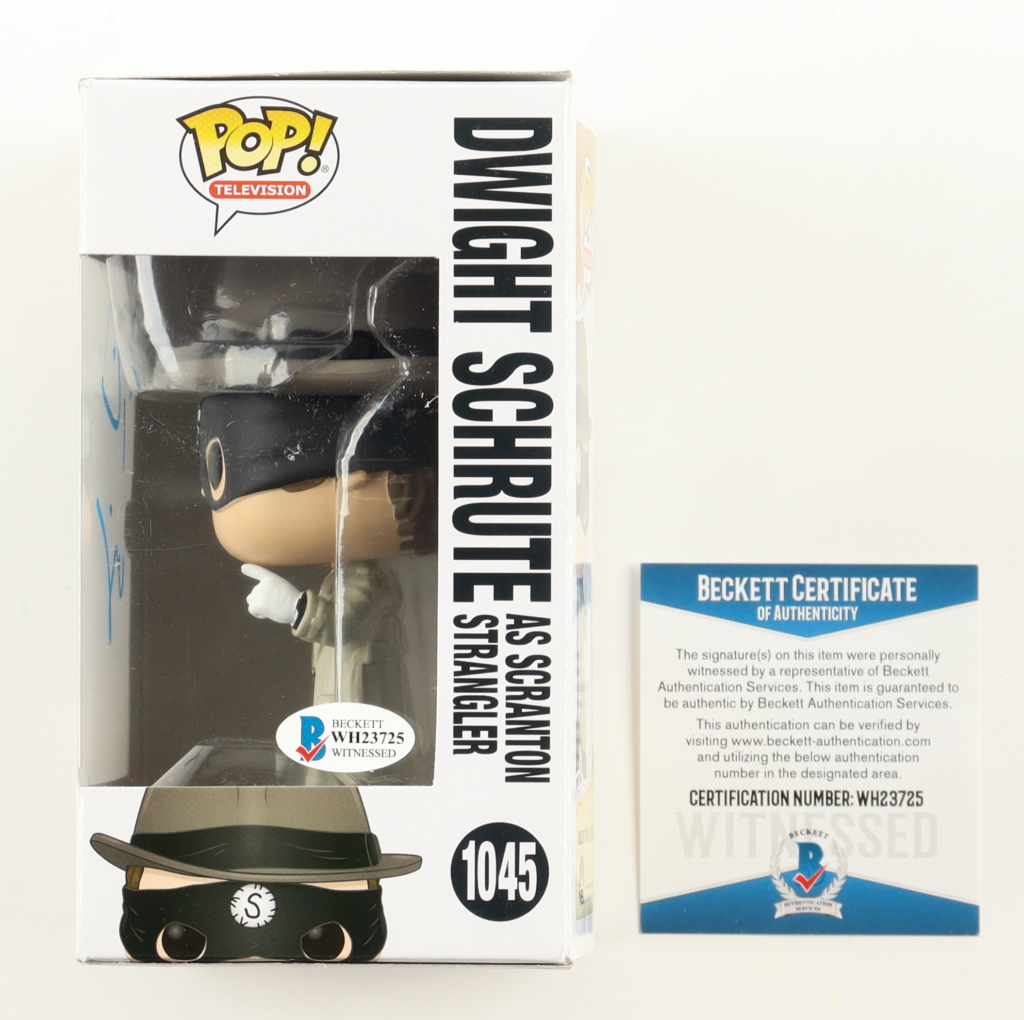 Rainn WIlson Signed "The Office" #1045 Dwight Schrute As Scranton Strangler Funko Pop! Vinyl Figure (Beckett) at PristineAuction.com Rainn WIlson Signed "The Office" #1045 Dwight Schrute As Scranton Strangler Funko Pop! Vinyl Figure (Beckett) at PristineAuction.com