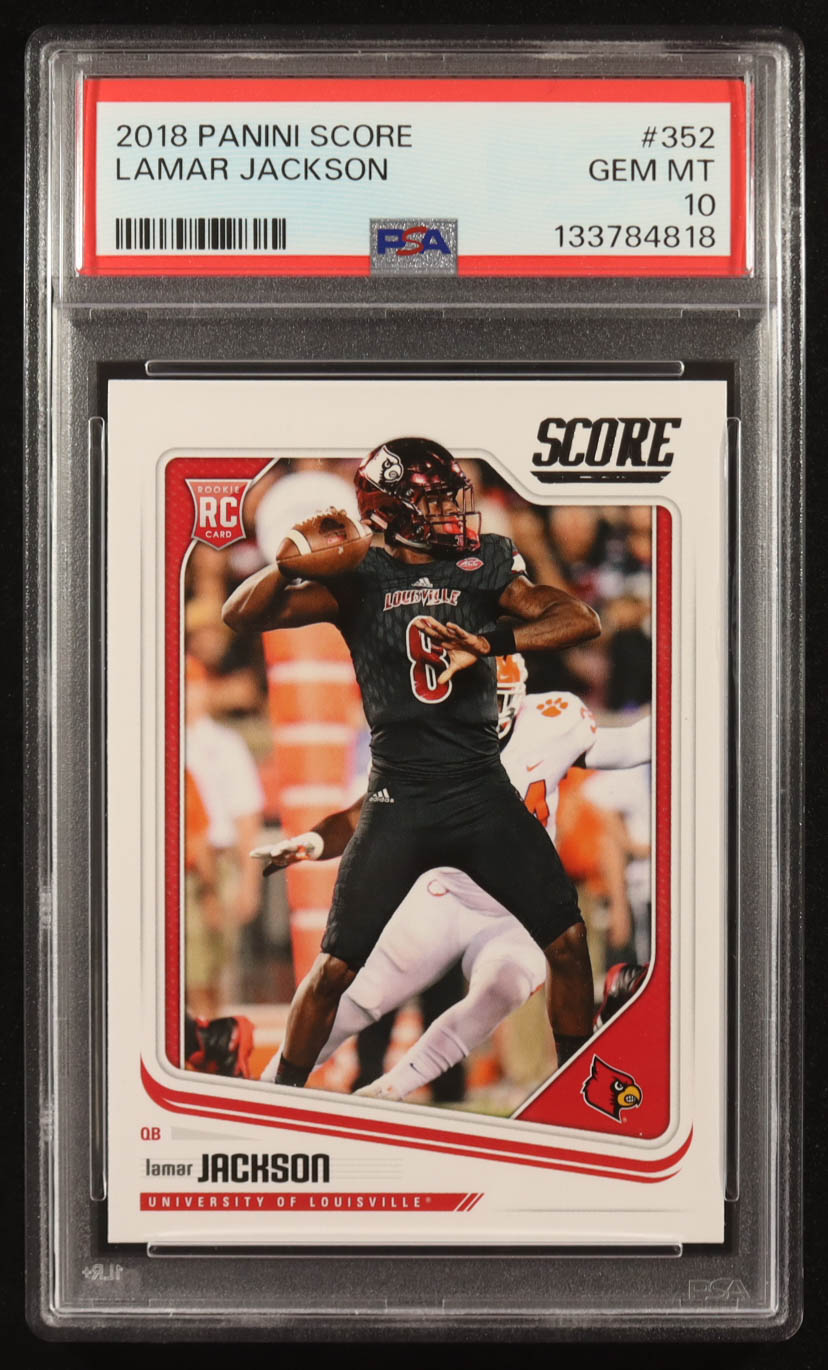 Lamar Jackson 2018 Score #352 RC (PSA 10) at PristineAuction.com Lamar Jackson 2018 Score #352 RC (PSA 10) at PristineAuction.com