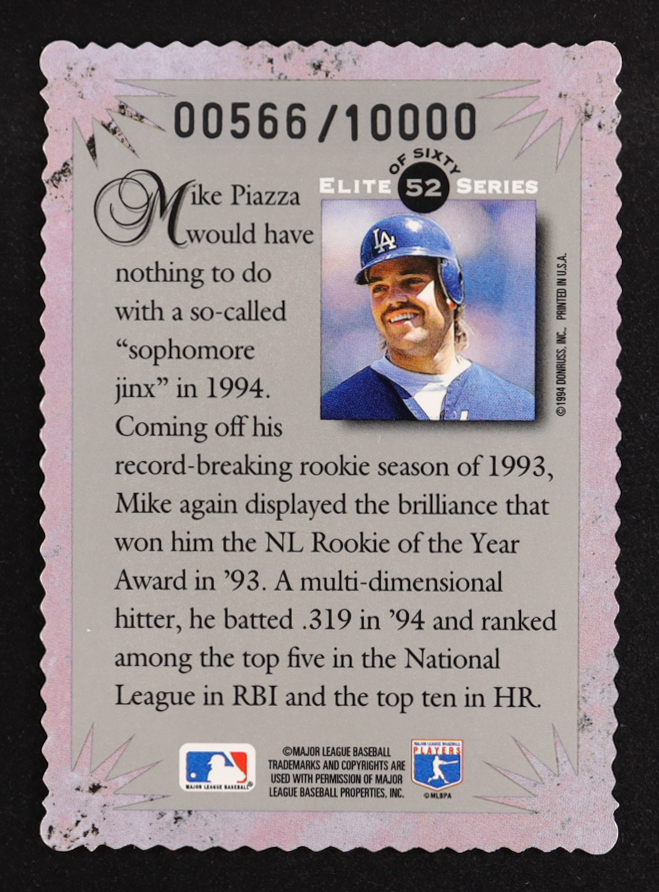 Mike Piazza 1995 Donruss Elite #52 #00566/10000 at PristineAuction.com Mike Piazza 1995 Donruss Elite #52 #00566/10000 at PristineAuction.com