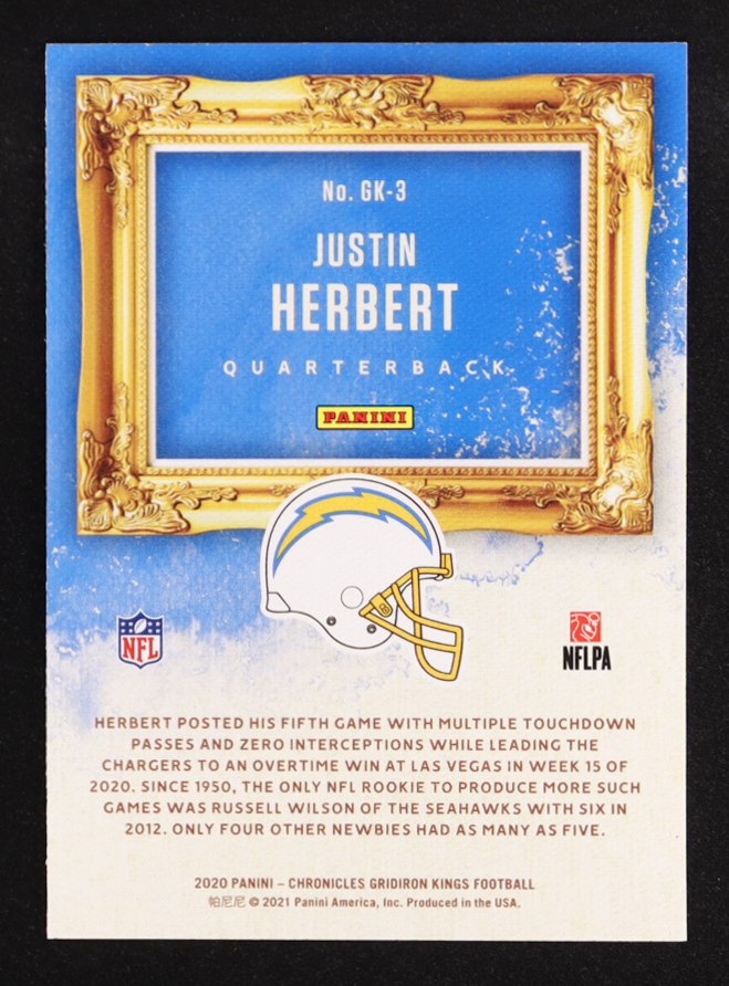 Justin Herbert 2020 Gridiron Kings #3 RC at PristineAuction.com Justin Herbert 2020 Gridiron Kings #3 RC at PristineAuction.com