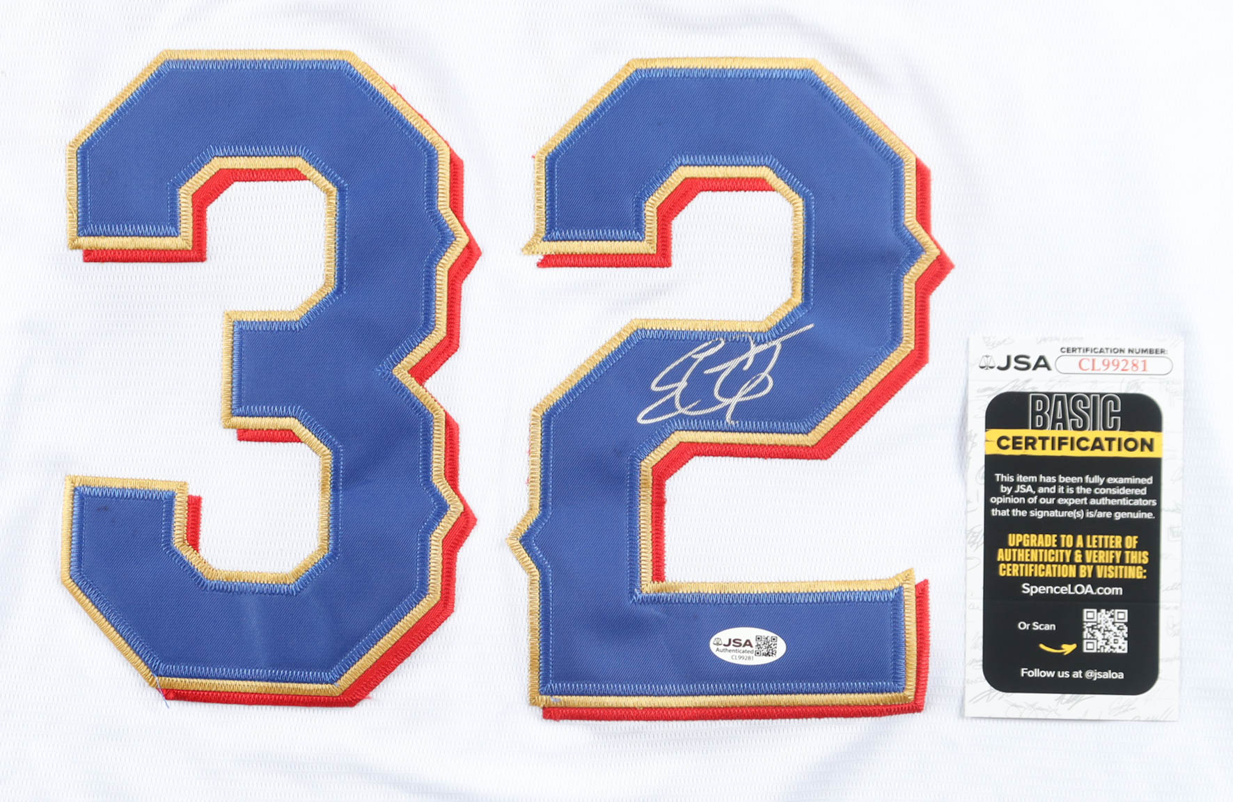 Evan Carter Signed Jersey With 2023 World Series Patch (JSA) at PristineAuction.com Evan Carter Signed Jersey With 2023 World Series Patch (JSA) at PristineAuction.com