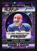 Andre Reed 2025 Leaf Metal Sports Heroes All Decade Team 1980s Purple Crystal Pre-Production Proof #NNO #1/1 at PristineAuction.com