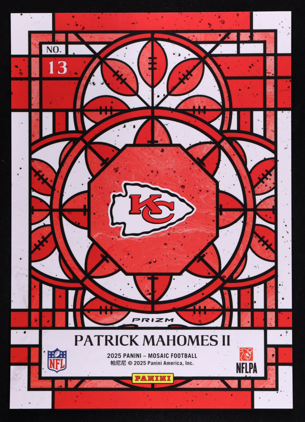 Patrick Mahomes II 2025 Panini Mosaic Stained Glass Oversized #13 at PristineAuction.com Patrick Mahomes II 2025 Panini Mosaic Stained Glass Oversized #13 at PristineAuction.com