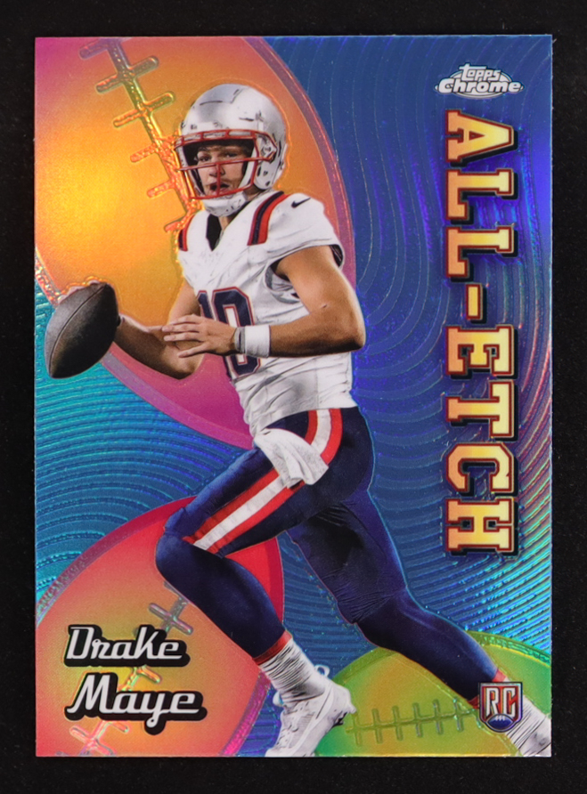Drake Maye 2024 Topps Chrome All Etch #CAEDM RC at PristineAuction.com Drake Maye 2024 Topps Chrome All Etch #CAEDM RC at PristineAuction.com