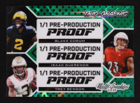 Blake Corum / Isaac Guerendo / Trey Benson 2024 Leaf MultiGraphics Trio-Graphic Green Lava Pre-Production Proof #NNO #1/1 RC at PristineAuction.com