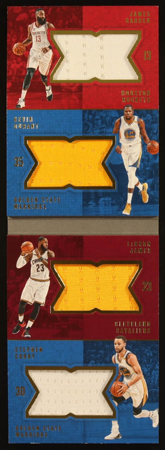 LeBron James / Stephen Curry / James Harden / Kevin Durant 2016-17 Panini Preferred Quads Memorabilia #1 #121/149 at PristineAuction.com LeBron James / Stephen Curry / James Harden / Kevin Durant 2016-17 Panini Preferred Quads Memorabilia #1 #121/149 at PristineAuction.com