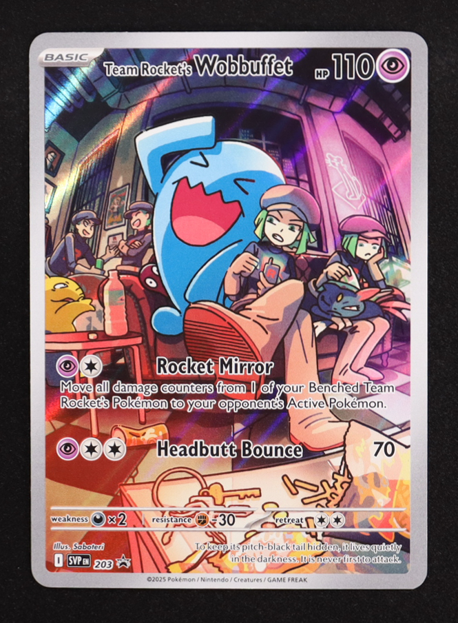 Team Rocket's Wobbuffet 2025 Pokemon TCG Scarlet and Violet Black Star Promos #203 at PristineAuction.com Team Rocket's Wobbuffet 2025 Pokemon TCG Scarlet and Violet Black Star Promos #203 at PristineAuction.com