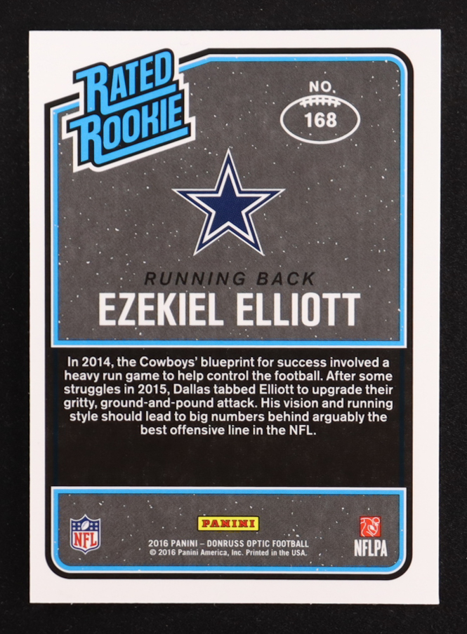 Ezekiel Elliott 2016 Donruss Optic Holo #168 RR RC at PristineAuction.com Ezekiel Elliott 2016 Donruss Optic Holo #168 RR RC at PristineAuction.com