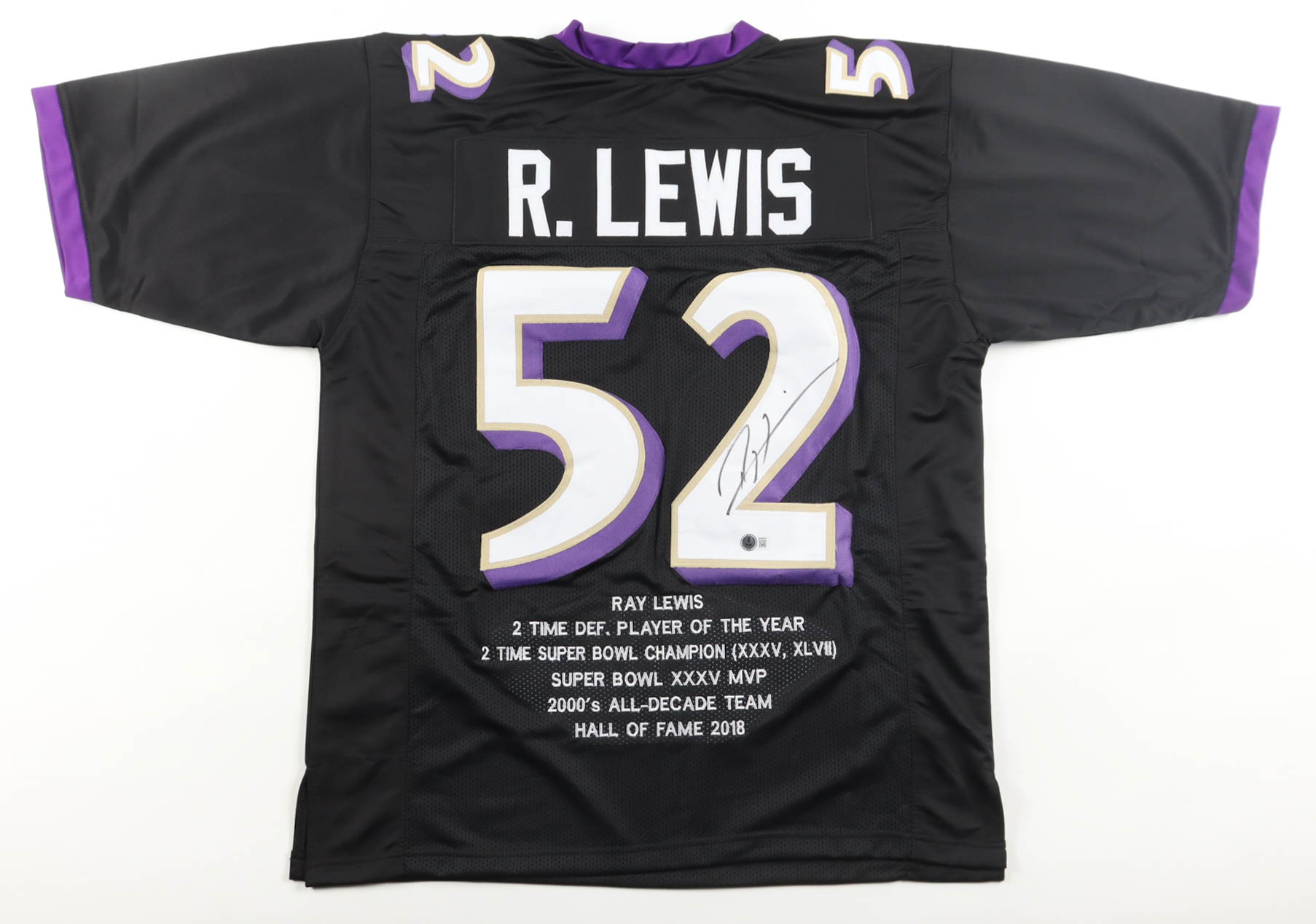 Ray Lewis Signed Career Highlight Stat Jersey (Beckett) at PristineAuction.com Ray Lewis Signed Career Highlight Stat Jersey (Beckett) at PristineAuction.com