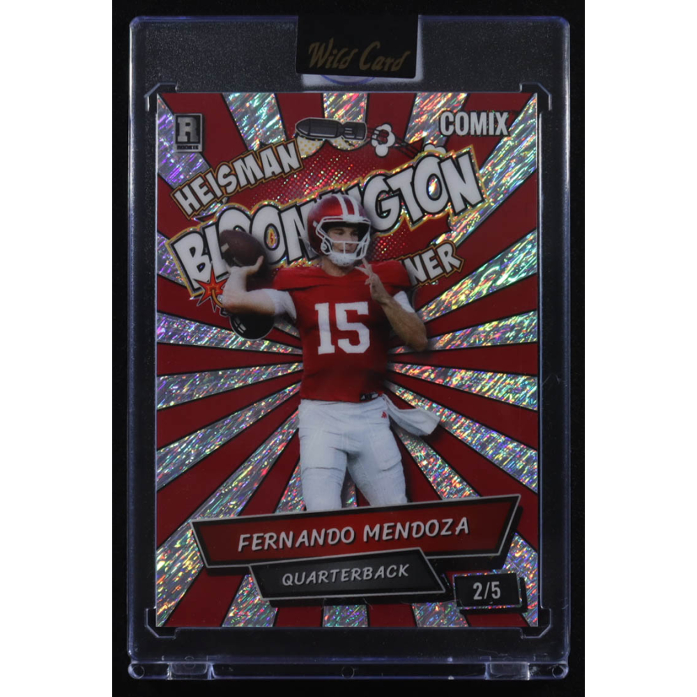 Fernando Mendoza 2025 Wild Card Comix Bloomington Red Stealth #ACBLFM02 #2/5 RC at PristineAuction.com