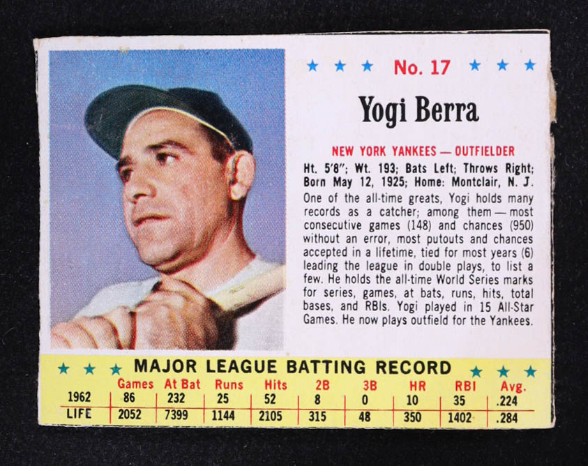 Yogi Berra 1963 Post #17 at PristineAuction.com Yogi Berra 1963 Post #17 at PristineAuction.com