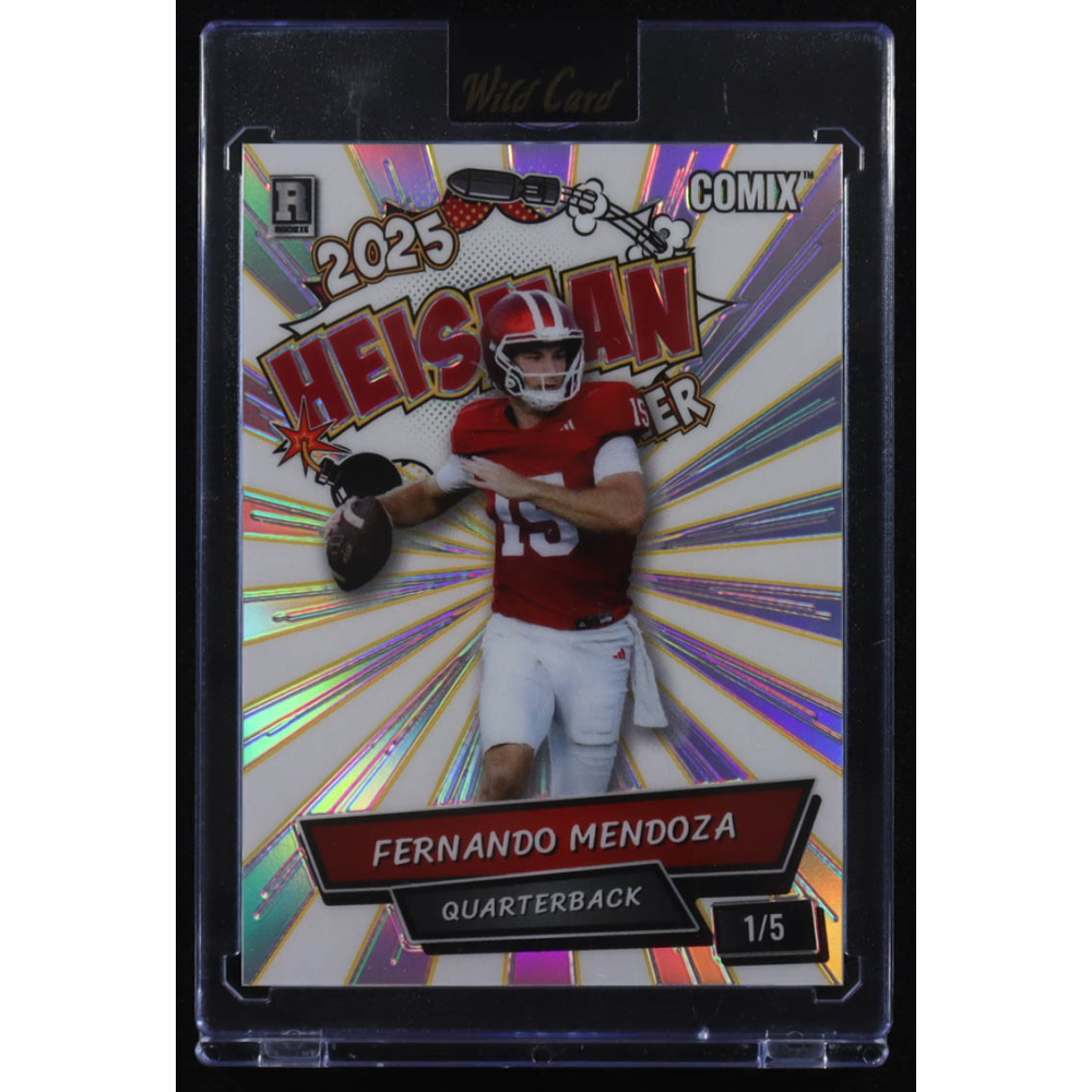 Fernando Mendoza 2025 Wild Card Comix Heisman White Prism #ACHOFM09 #1/5 RC at PristineAuction.com