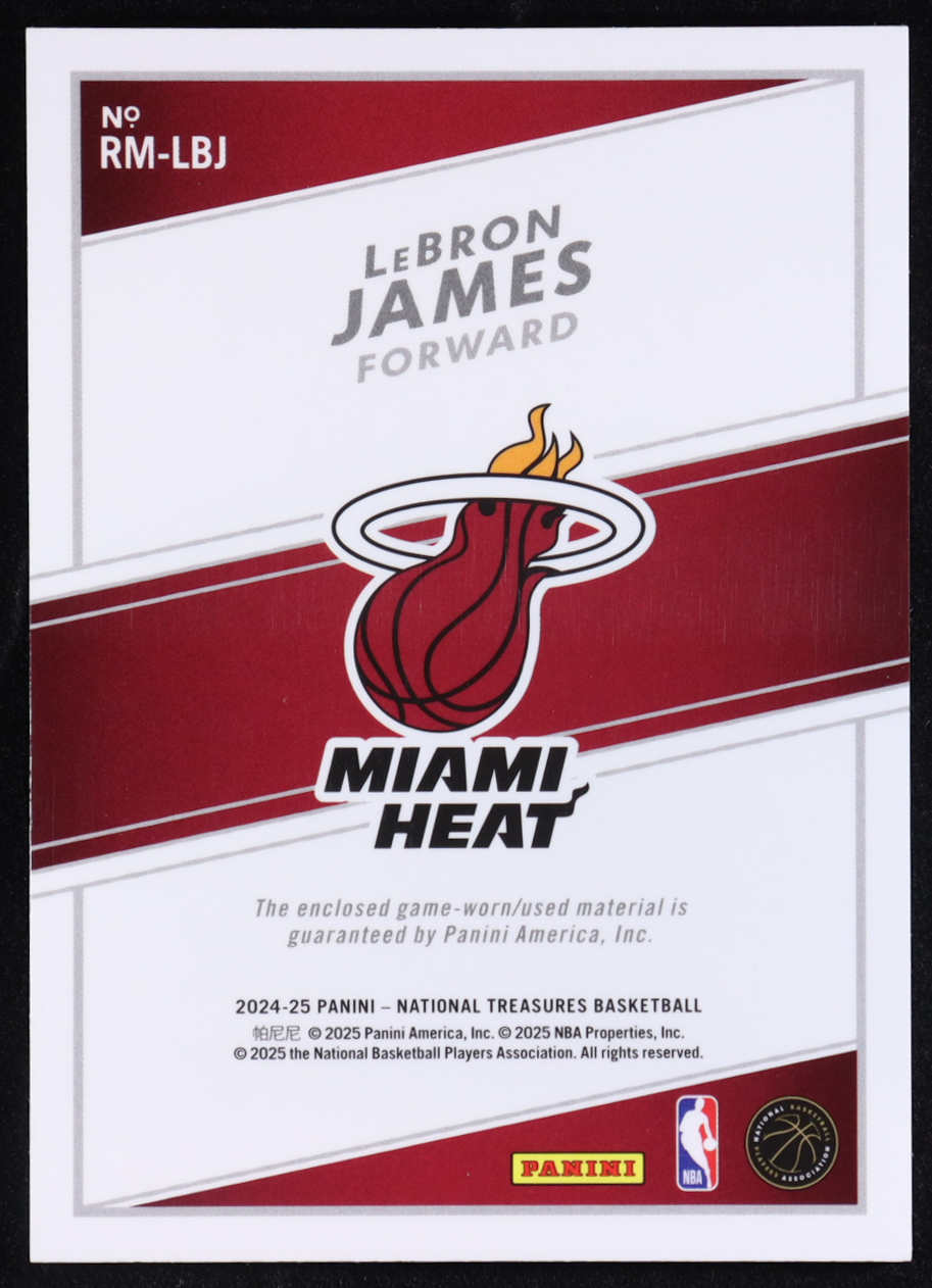 LeBron James 2024-25 Panini National Treasures Retro Materials #14 #05/99 at PristineAuction.com LeBron James 2024-25 Panini National Treasures Retro Materials #14 #05/99 at PristineAuction.com