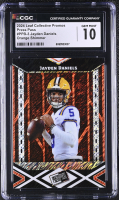 Jayden Daniels 2024 Leaf Collective Promos Press Pass Orange Shimmer #PPB-3 #92/299 RC (CGC 10) at PristineAuction.com