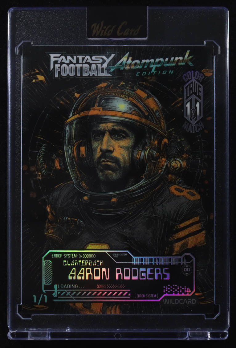 Aaron Rodgers 2026 Wild Card Atompunk Color Match #FAPTC07AR True #1/1 at PristineAuction.com Aaron Rodgers 2026 Wild Card Atompunk Color Match #FAPTC07AR True #1/1 at PristineAuction.com