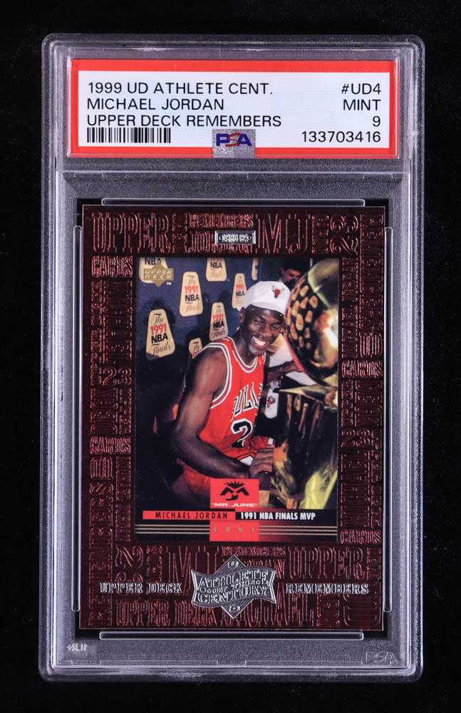 Michael Jordan 1999 Upper Deck Michael Jordan Athlete of the Century Upper Deck Remembers #UD4 (PSA 9) at PristineAuction.com Michael Jordan 1999 Upper Deck Michael Jordan Athlete of the Century Upper Deck Remembers #UD4 (PSA 9) at PristineAuction.com