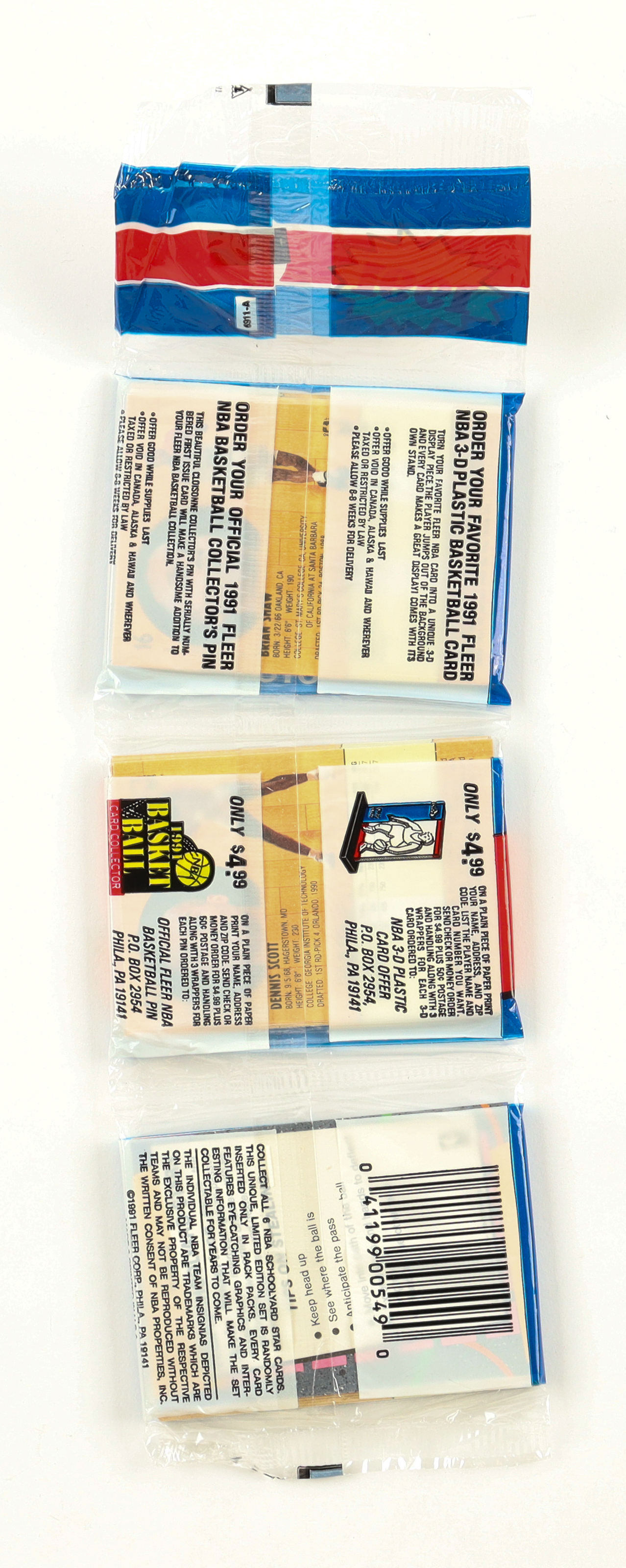 1991 Fleer Basketball Player Photo Cards Rack Pack with (42) Cards at PristineAuction.com 1991 Fleer Basketball Player Photo Cards Rack Pack with (42) Cards at PristineAuction.com