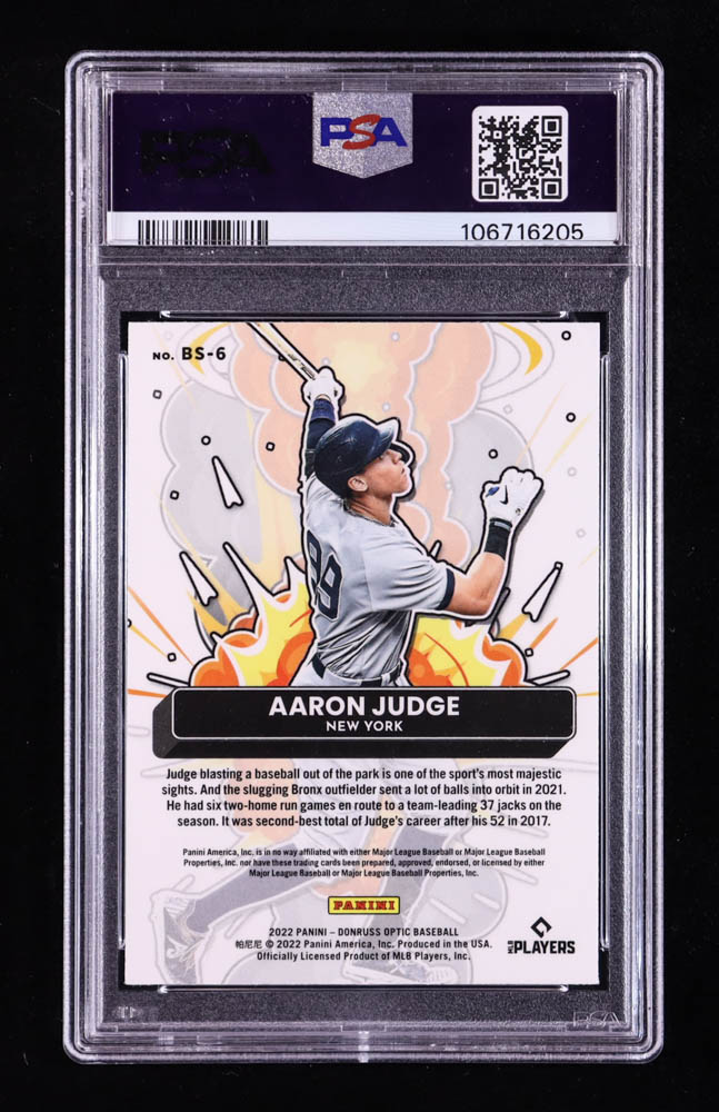 Aaron Judge 2022 Donruss Optic Bomb Squad #6 (PSA 10) at PristineAuction.com Aaron Judge 2022 Donruss Optic Bomb Squad #6 (PSA 10) at PristineAuction.com
