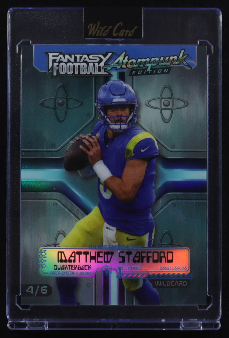 Matthew Stafford 2026 Atompunk Fantasy Football Blue Refractor #FAPBL1MS #4/6 at PristineAuction.com Matthew Stafford 2026 Atompunk Fantasy Football Blue Refractor #FAPBL1MS #4/6 at PristineAuction.com