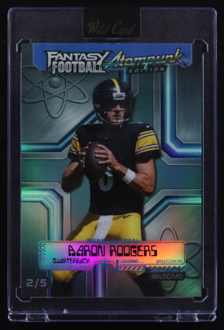 Aaron Rodgers 2026 Wild Card Atompunk Fantasy Football Blue Refractor #FAPBL2AR #2/5 at PristineAuction.com Aaron Rodgers 2026 Wild Card Atompunk Fantasy Football Blue Refractor #FAPBL2AR #2/5 at PristineAuction.com