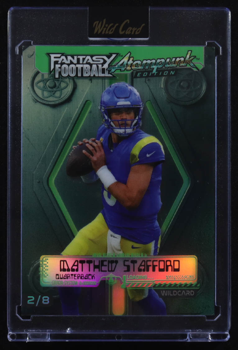 Matthew Stafford 2026 Atompunk Fantasy Football Green Refractor #FAPGR2MS #2/8 at PristineAuction.com Matthew Stafford 2026 Atompunk Fantasy Football Green Refractor #FAPGR2MS #2/8 at PristineAuction.com