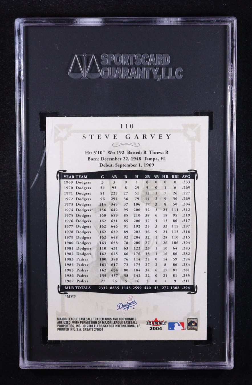 Steve Garvey Signed 2004 Greats of the Game #110 (SGC) at PristineAuction.com Steve Garvey Signed 2004 Greats of the Game #110 (SGC) at PristineAuction.com