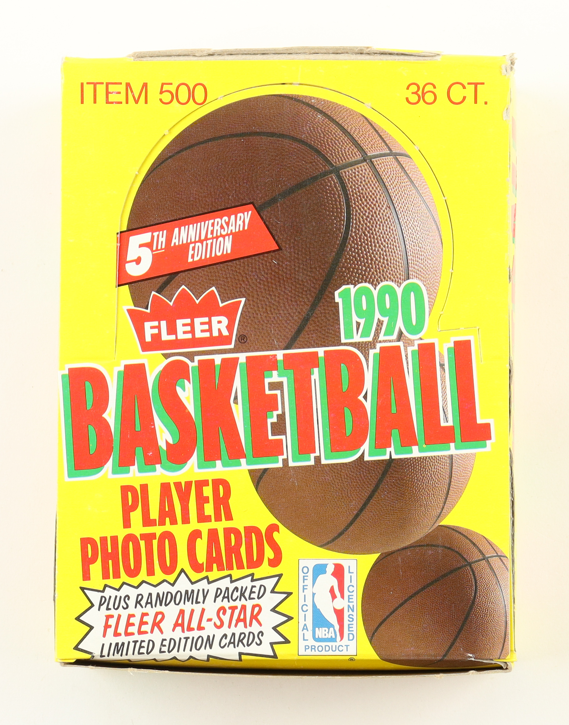 1990-91 Fleer Basketball Wax Box with (36) Packs at PristineAuction.com 1990-91 Fleer Basketball Wax Box with (36) Packs at PristineAuction.com