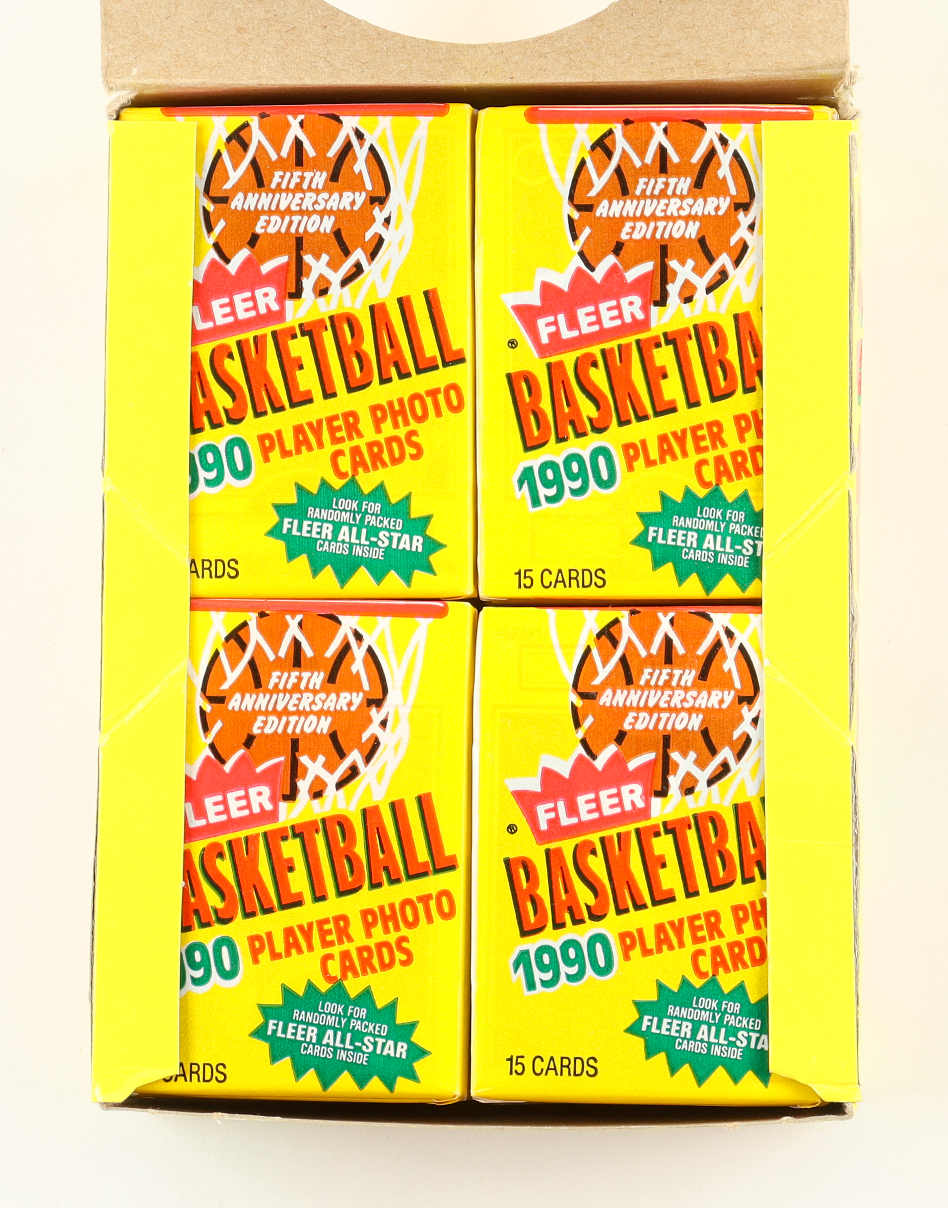 1990-91 Fleer Basketball Wax Box with (36) Packs at PristineAuction.com 1990-91 Fleer Basketball Wax Box with (36) Packs at PristineAuction.com