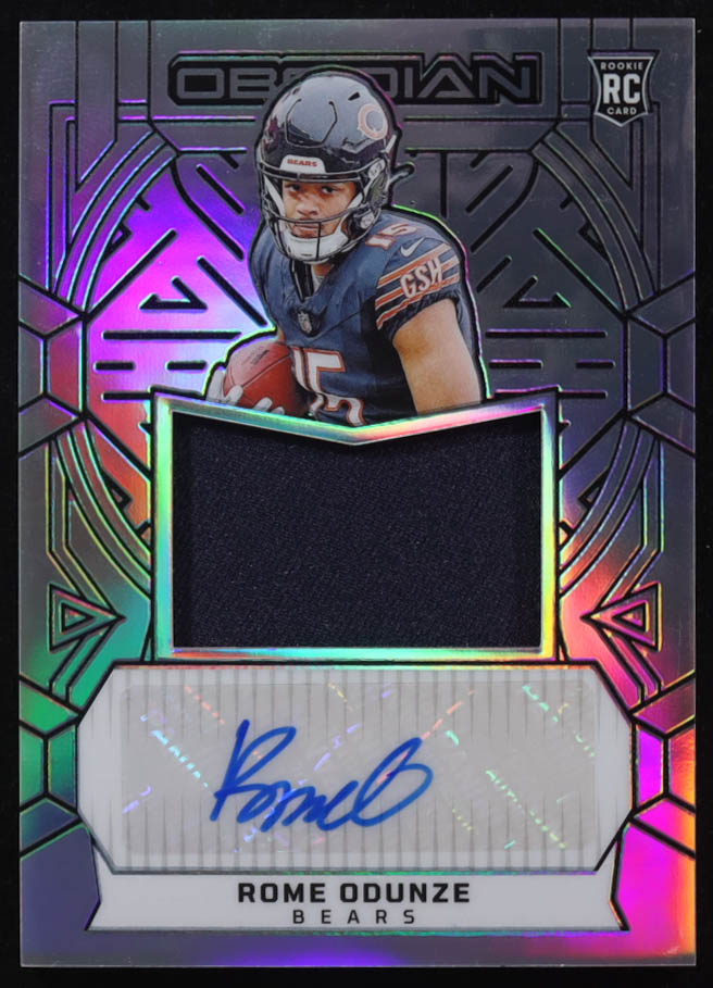 Rome Odunze 2024 Panini Obsidian Rookie Jumbo Jersey Autographs Silver #204 #72/75 RC at PristineAuction.com Rome Odunze 2024 Panini Obsidian Rookie Jumbo Jersey Autographs Silver #204 #72/75 RC at PristineAuction.com
