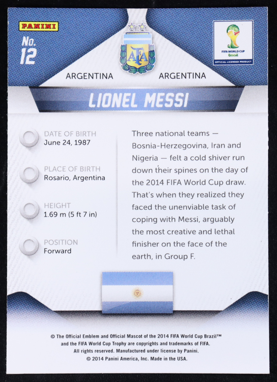 Lionel Messi 2014 Panini Prizm World Cup #12 at PristineAuction.com Lionel Messi 2014 Panini Prizm World Cup #12 at PristineAuction.com