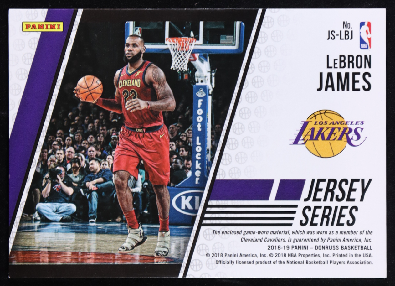 LeBron James 2018-19 Donruss Jersey Series #8 at PristineAuction.com LeBron James 2018-19 Donruss Jersey Series #8 at PristineAuction.com