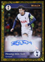 Heung-Min Son 2024-25 Merlin UEFA Club Competitions Autographs Gold #AUHS #2/3 at PristineAuction.com