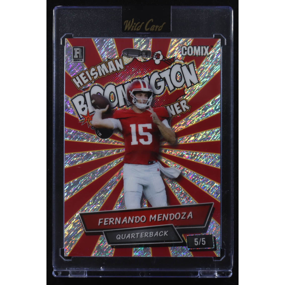 Fernando Mendoza 2025 Wild Card Comix Bloomington Red Stealth #ACBLFM02 #5/5 RC at PristineAuction.com