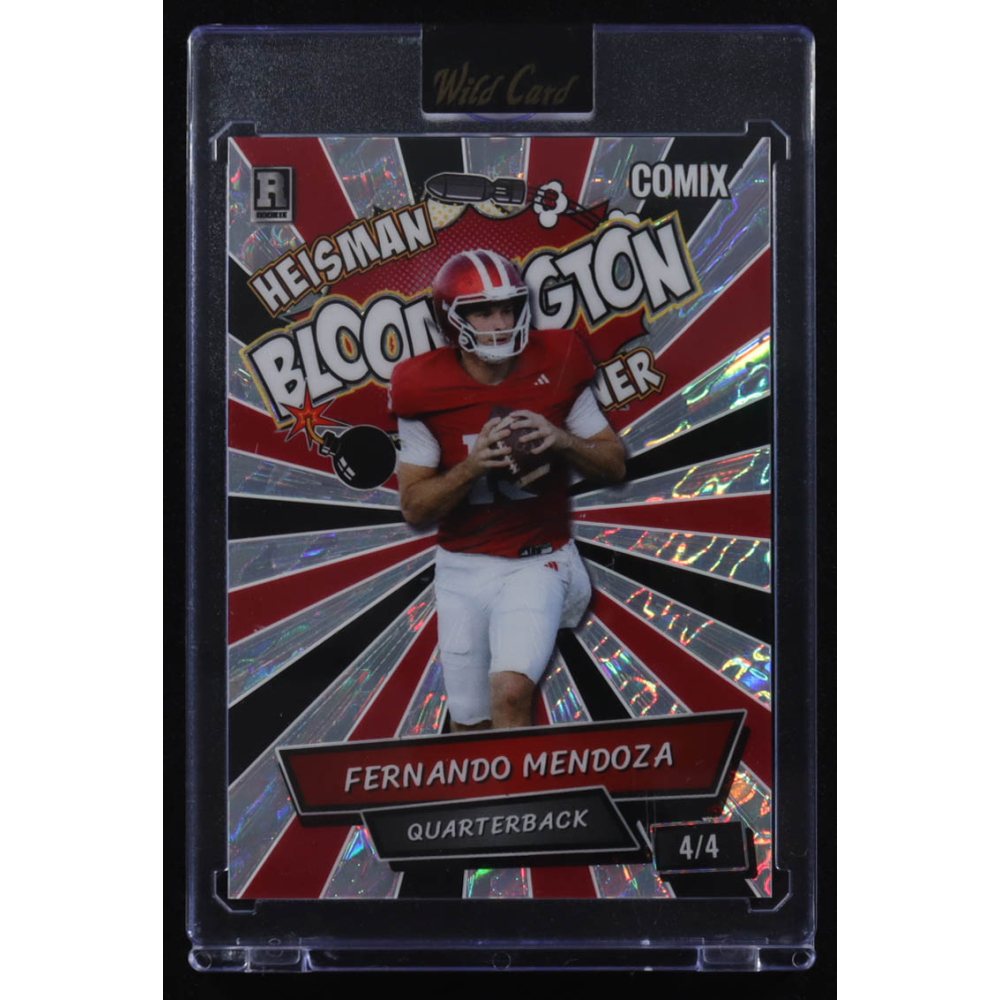 Fernando Mendoza 2025 Wild Card Comix Bloomington Red/Black Island #ACBLFM01 #4/4 RC at PristineAuction.com