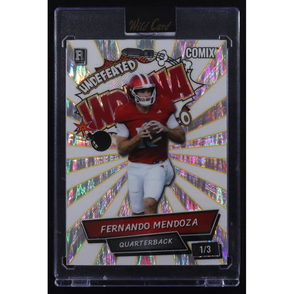 Fernando Mendoza 2025 Wild Card Comix Indiana White Shock #ACBLFM01 #1/3 RC at PristineAuction.com