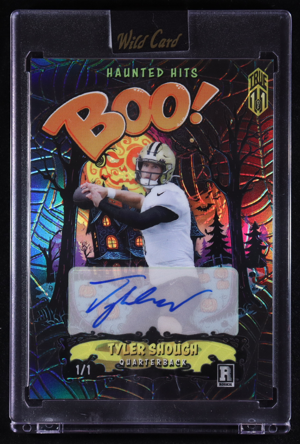 Tyler Shough 2025 Wild Card Haunted Hits Boo! Auto #W2HHBOO-TSA RC #1/1 at PristineAuction.com Tyler Shough 2025 Wild Card Haunted Hits Boo! Auto #W2HHBOO-TSA RC #1/1 at PristineAuction.com
