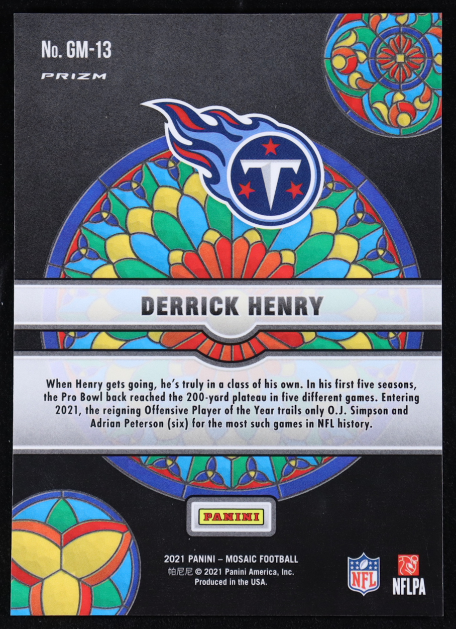 Derrick Henry 2021 Panini Mosaic Glass Mosaic #13 at PristineAuction.com Derrick Henry 2021 Panini Mosaic Glass Mosaic #13 at PristineAuction.com