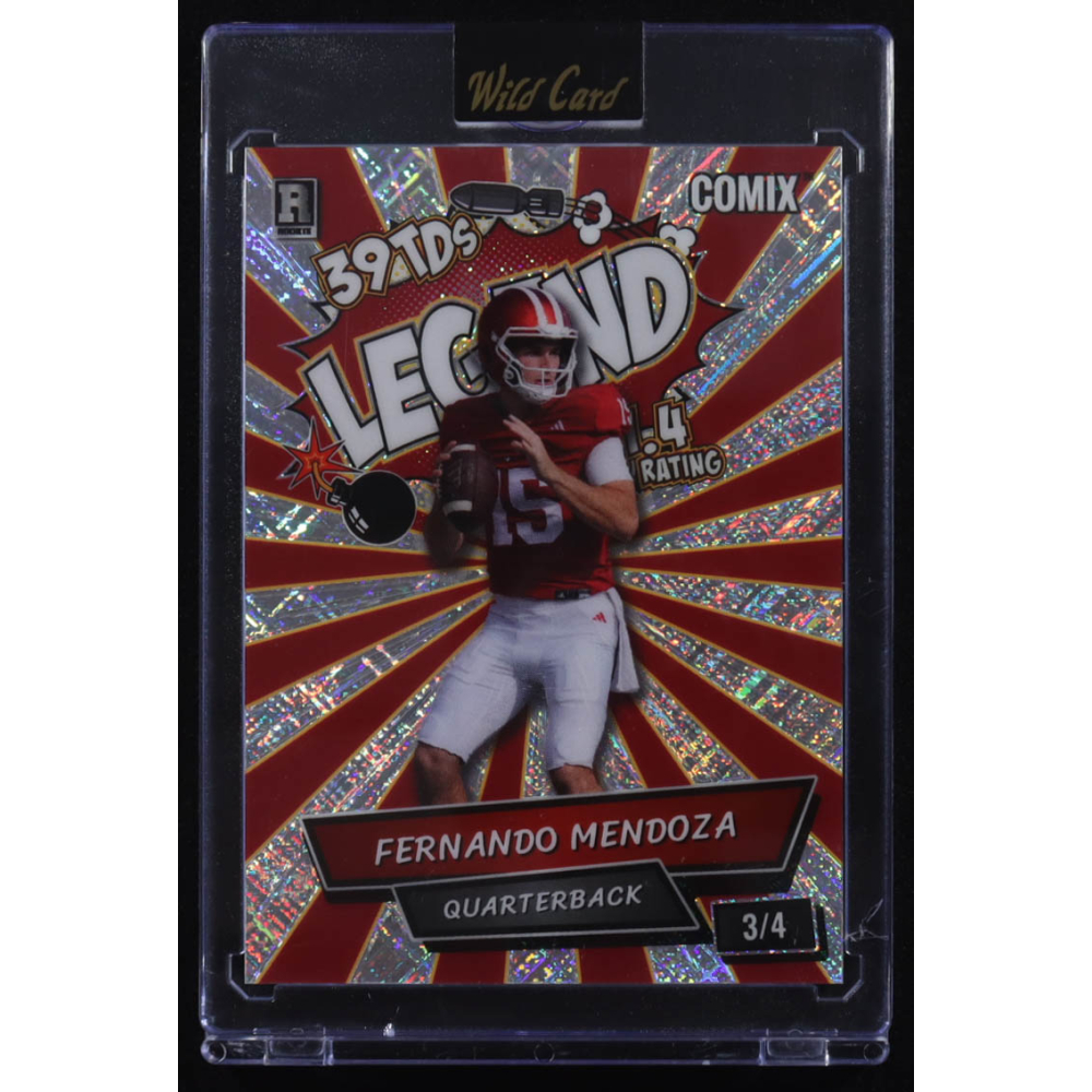 Fernando Mendoza 2025 Wild Card Comix Legend Red Cross Hatch #ACBLFM06 #3/4 RC at PristineAuction.com