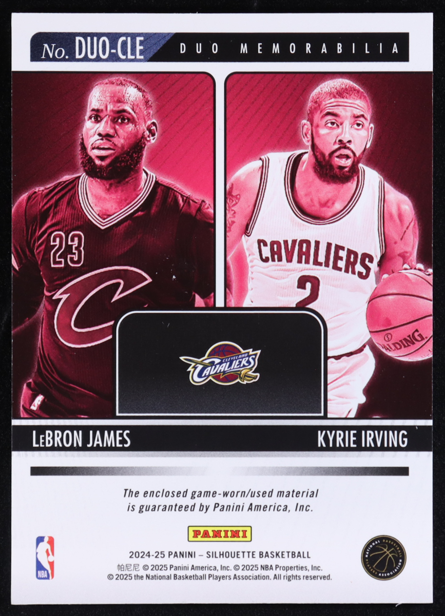 Kyrie Irving / LeBron James 2024-25 Panini Silhouette Duo Memorabilia #4 at PristineAuction.com Kyrie Irving / LeBron James 2024-25 Panini Silhouette Duo Memorabilia #4 at PristineAuction.com