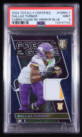 Dallas Turner 2024 Panini Totally Certifed Fabric/Game Rookie Mirror Blue #FGR-DLT RC #46/75 (PSA 9) at PristineAuction.com