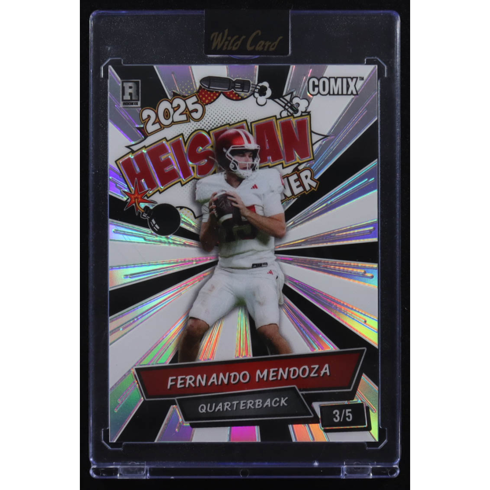 Fernando Mendoza 2025 Wild Card Comix Heisman White/Black Refractor #ACHOFM05 #3/5 RC at PristineAuction.com
