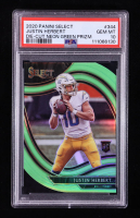 Justin Herbert 2020 Select Prizm Neon Green Die Cut #344 RC (PSA 10) at PristineAuction.com
