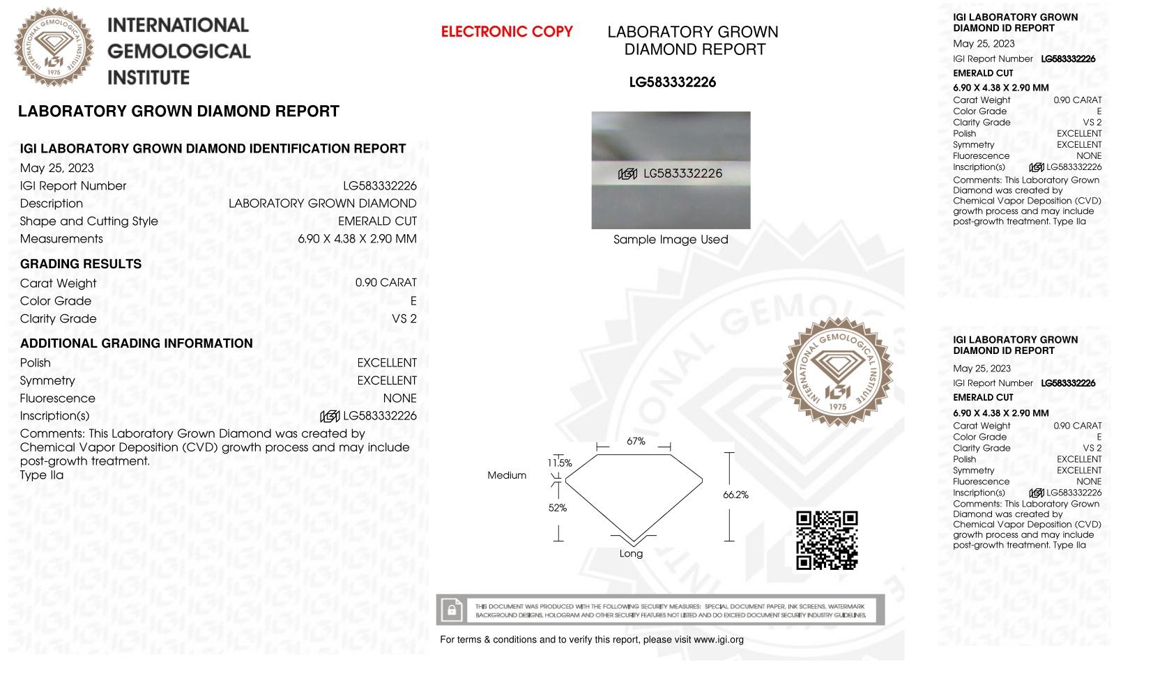 .90 Carats Lab Grown Diamond Loose E, VS2 | IGI Cert at PristineAuction.com .90 Carats Lab Grown Diamond Loose E, VS2 | IGI Cert at PristineAuction.com