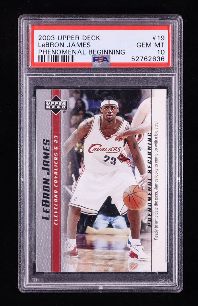 LeBron James 2003-04 Upper Deck Phenomenal Beginning LeBron James #19 RC / Ready to Anticipate (PSA 10) at PristineAuction.com LeBron James 2003-04 Upper Deck Phenomenal Beginning LeBron James #19 RC / Ready to Anticipate (PSA 10) at PristineAuction.com