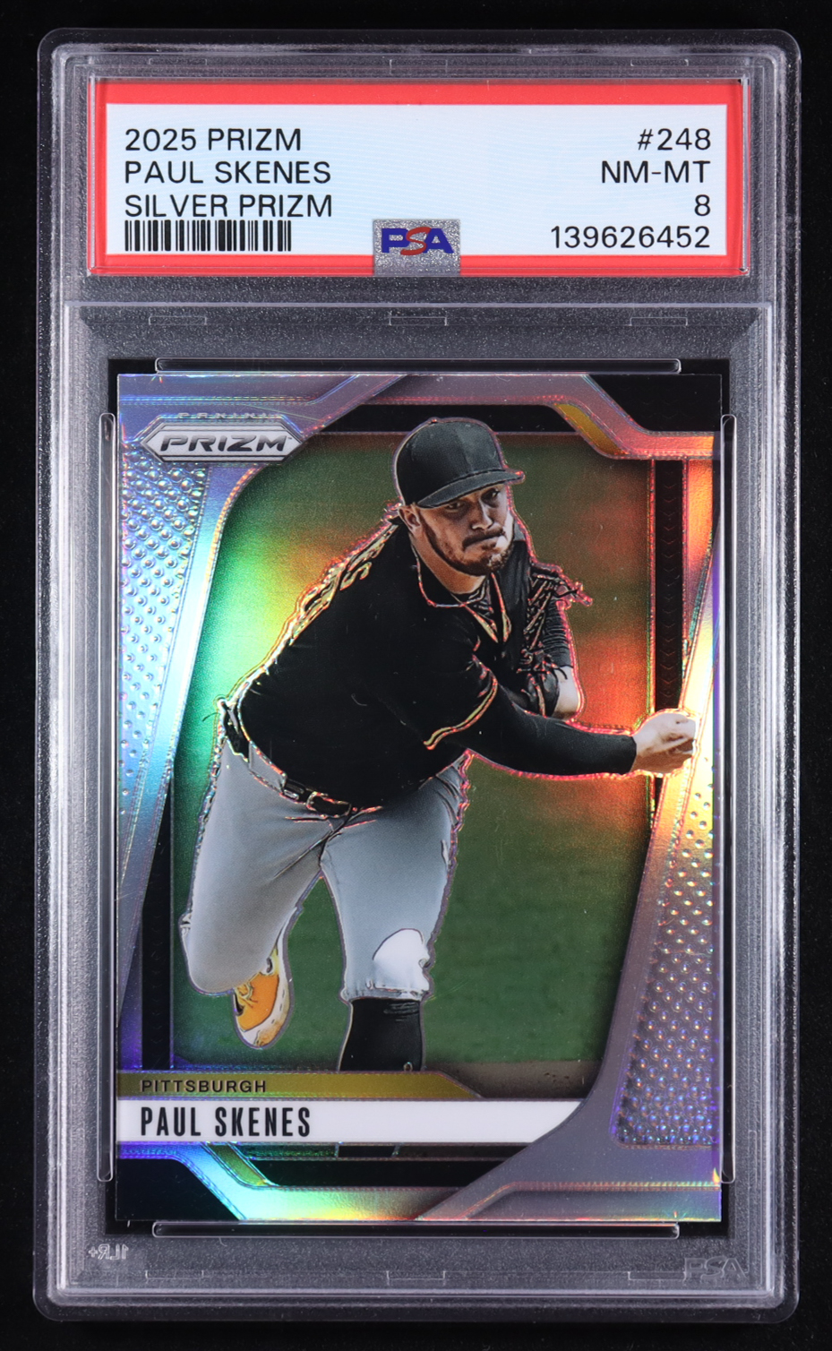 Paul Skenes 2025 Panini Prizm Prizms Silver #248 (PSA 8) at PristineAuction.com Paul Skenes 2025 Panini Prizm Prizms Silver #248 (PSA 8) at PristineAuction.com