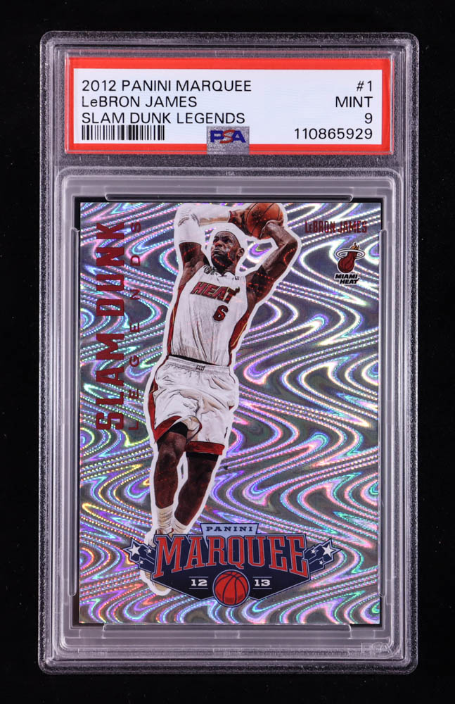 LeBron James 2012-13 Panini Marquee Slam Dunk Legends #1 (PSA 9) at PristineAuction.com LeBron James 2012-13 Panini Marquee Slam Dunk Legends #1 (PSA 9) at PristineAuction.com